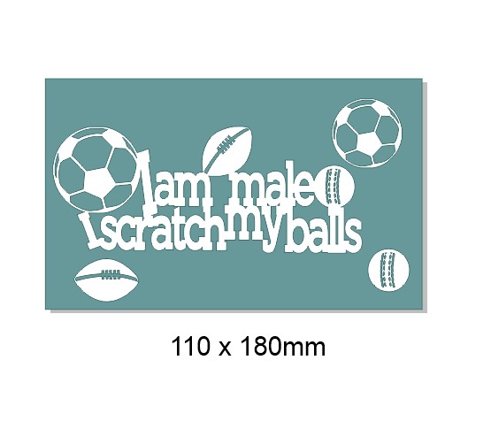 I am man and I scratch my balls  110 x 180mm